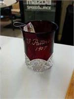 1907 RUBY FLASH SOUVENIR GLASS