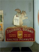 SQUIRREL BRAND SALTED PEANUTS ADVERTISING SIGN