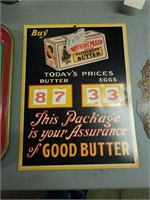 COUNTRY MAID BUTTER PRICE SIGN
