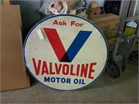 1965 DOUBLE SIDED VALVOLINE MOTOR OIL SIGN