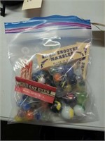 5 ASSTD BAGS OF MARBLES INCLUDING SHOOTERS