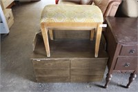 Toy chest and upholstered stool