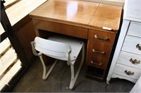 Sewing machine cabinet and chair