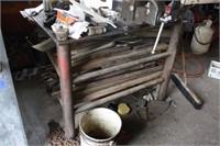 Steel work bench and contents