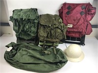 External Frame Backpacks, Metal Hat, Duffel Bag
