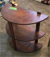 3 Tier Solid Wood Half Moon Table