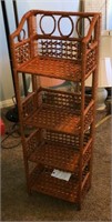 4 Shelf Woven Rattan Shelf