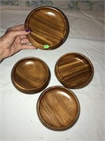 4 Wooden MCM Salad Bowls