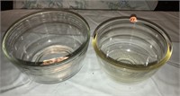 2 Thick Glass Mixing Bowls