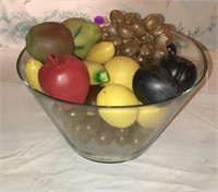 Huge Simple Pretty Glass Fruit Bowl