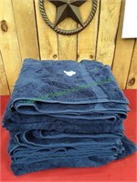 (4) Salbakos Cambridge Navy Blue Cotton Bath Towel