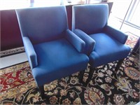 2 Blue Upholstered Chairs