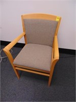 Wood Upholstered Arm Chair