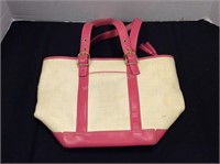 Coach Handbag in Pink & White