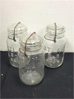 Three Atlas Canning Jars