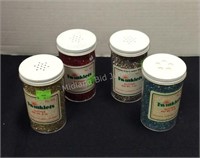 Four Jars of Glitter (Gold, Red, Silver & Blue)