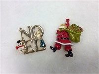 Two Christmas Holiday Pins