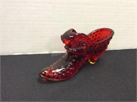 Fenton Ruby Red Glass Shoe