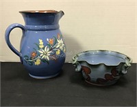 Pottery Pitcher & Small Planter