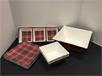 New Christmas Plaid Plasticware