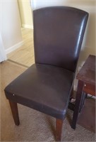 Black Armless Accent Chair, Pleather