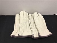 Four New Pairs of Work Gloves, Large