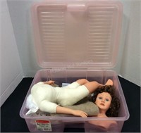 Organizer with Doll Body, Head, Fabric & More