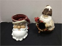 Pottery Santa Mug & Decorative Birdhouse