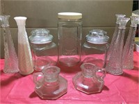 Old Glass Table Deal Vases Jars More