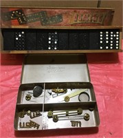 Old Wood Dominoes Military Pin Tackle Box