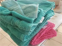 Green Towels, Pink Mat