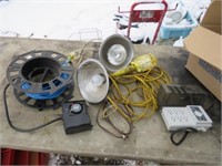 Ext. cord, heat lamps, timers