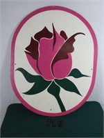 Large wood rose sign