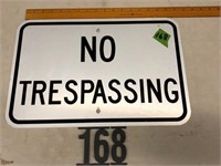 No Trespassing metal sign