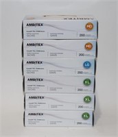 LOT OF 6, AMBITEX SYNTHETIC POLYETHYLENE GLOVES