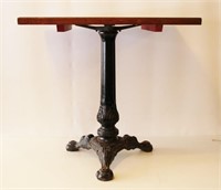 FRENCH BISTRO TABLES WITH ORNATE CAST METAL BASE