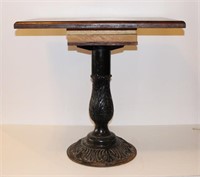 (2) FRENCH BISTRO TABLES WITH ORNATE CAST METAL