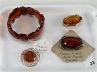 TRAY: RECONSTITUTED AMBER JEWELRY