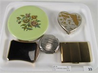 TRAY: 5 VINTAGE COMPACTS
