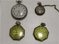 TRAY: 4 VINTAGE POCKET WATCHES