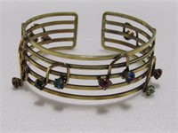 MUSICAL NOTES 12K GOLD FILLED CUFF