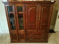 Cherry finished entertainment center