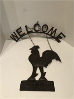 Welcome sign with rooster