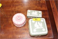 3 WEDGEWOOD COVERED BOXES