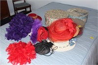 ASSORTED HATS AND HAT BOXES
