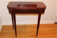 MAHOGANY GAME TABLE 28” X 14” X 30” FOLDS OUT TO