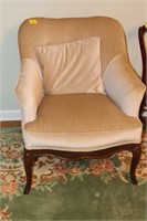 FRENCH SIDE CHAIR BEIGE UPHOLSTERY
