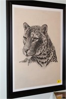 TIGER FRAMED ART SIGNED 32” X 24”