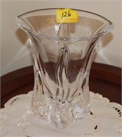 SIGNED CRYSTAL VASE MADE IN FRANCE 8” TALL