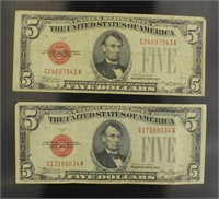 1928 Red Seal $5.00 United States Note